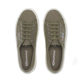 Superga 2555 Alpina Sneakers - Green Safari Avorio. Top view.