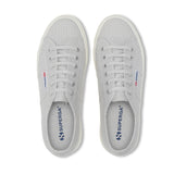 Superga 2740 Platform Sneakers - Grey Silver Avorio. Top view.