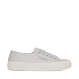 Superga 2750 Pearl Matte Canvas Sneakers - Grey Silver Avorio. Side view.