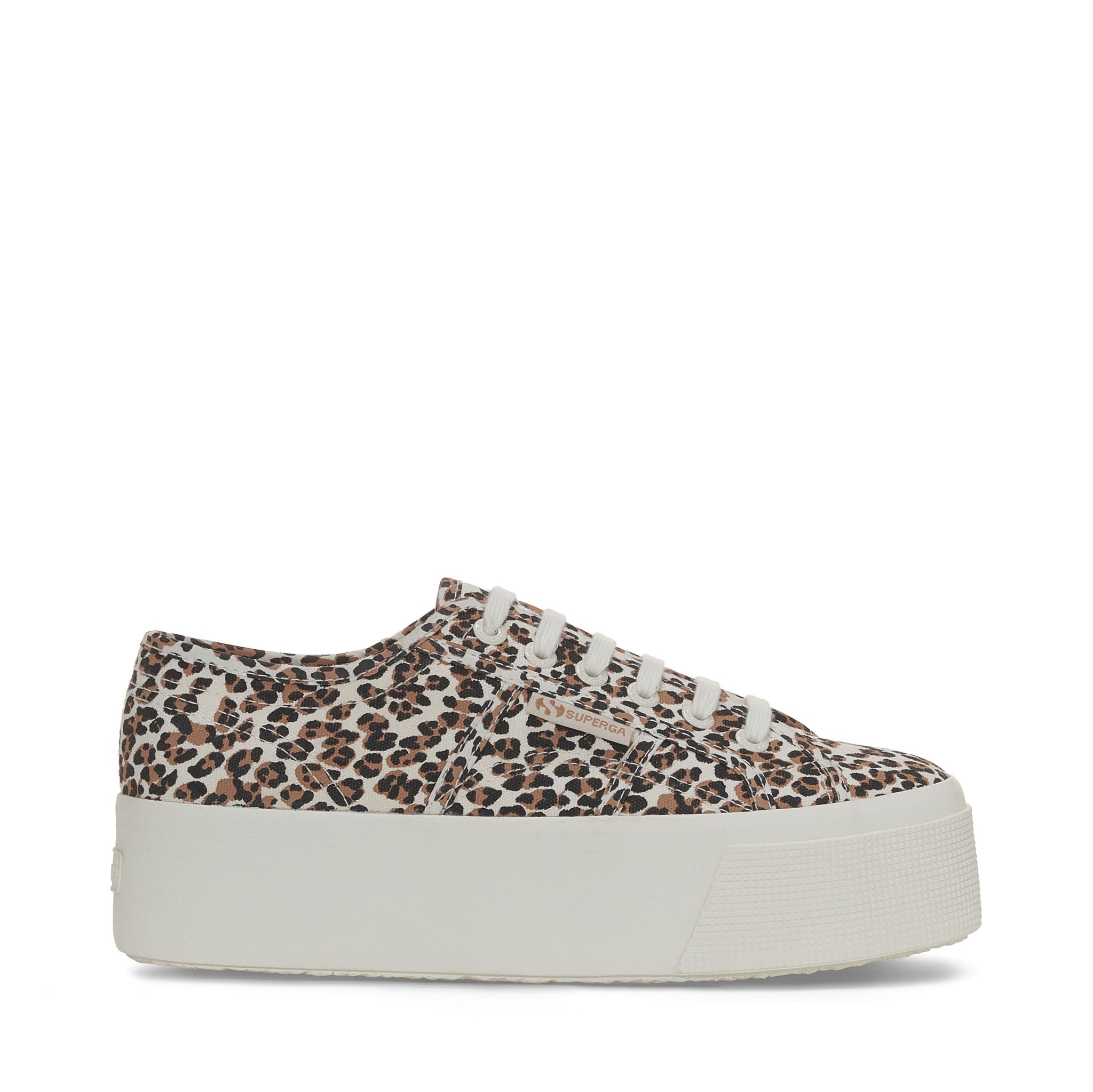 Superga 2790 Print Sneakers - Lt Classic Leopard Avorio. Side view.