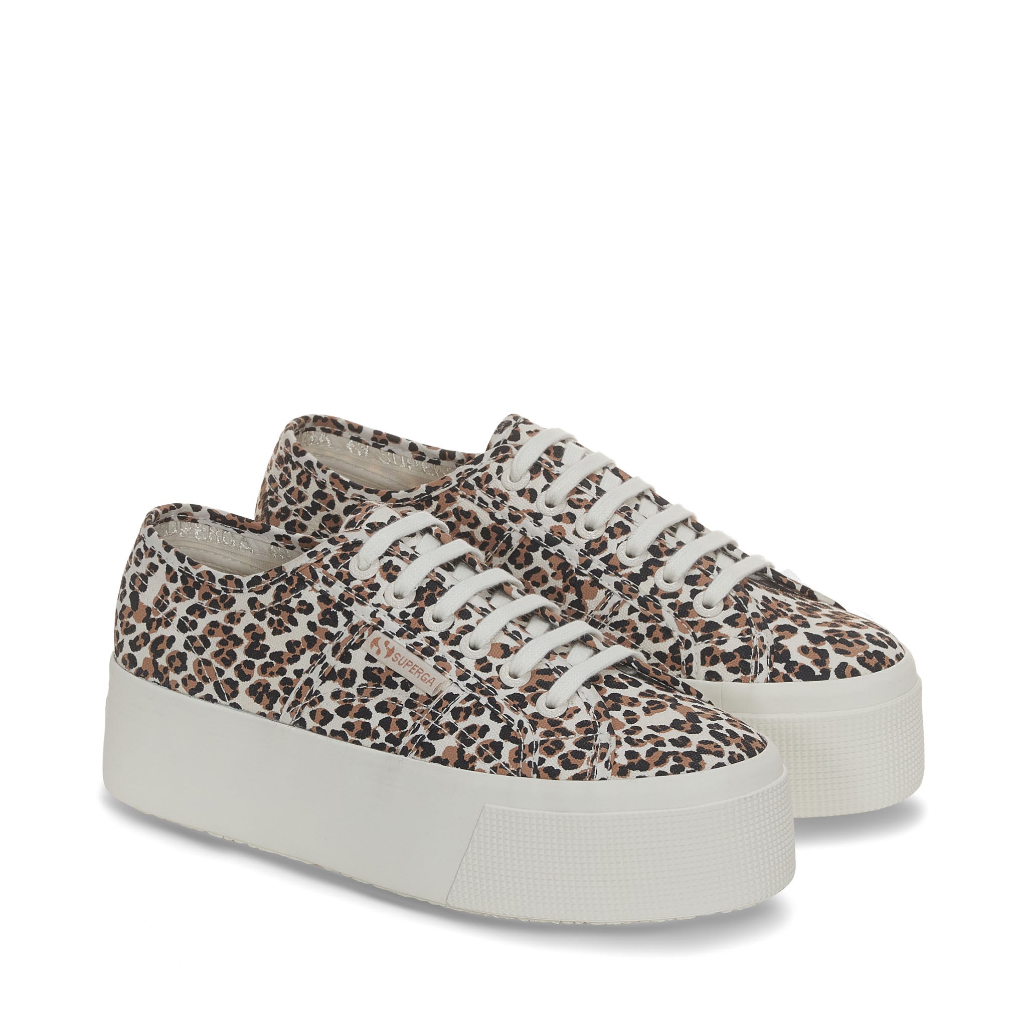 Superga 2790 Print Sneakers - Lt Classic Leopard Avorio. Front view.