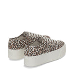 Superga 2790 Print Sneakers - Lt Classic Leopard Avorio. Back view.