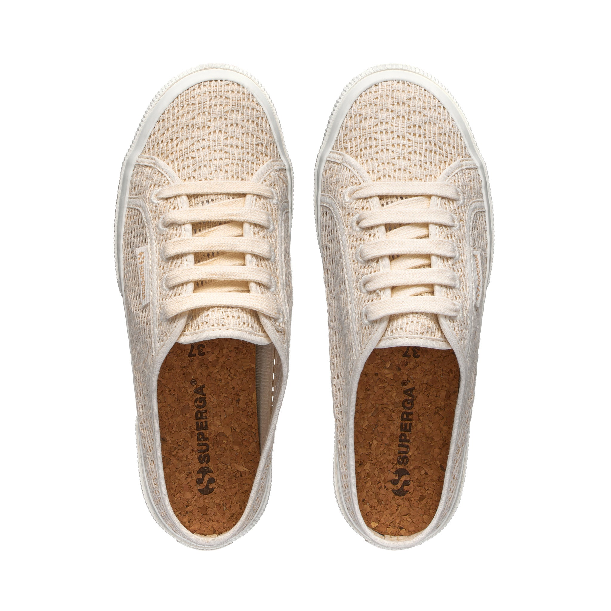 Superga 2402 Mule Macrame Sneakers - Canvas. Top view.