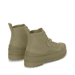 Superga 2469 Alpina Wave Tape Canvas Wr Boots - Total Grey Fossil. Back view.