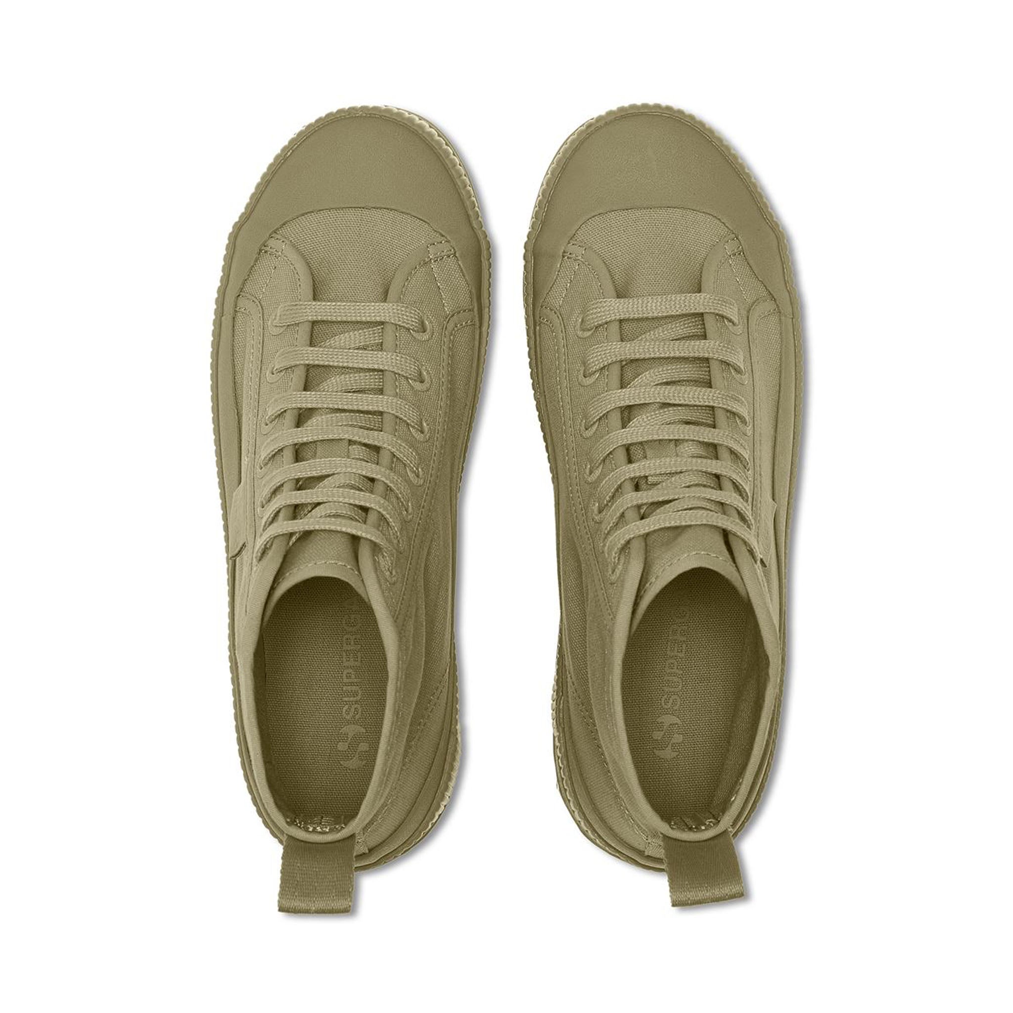 Superga 2469 Alpina Wave Tape Canvas Wr Boots - Total Grey Fossil. Top view.
