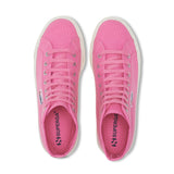 Superga 2708 Hi Top Sneakers - Pink Fuchsia Avorio. Top view.