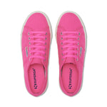Superga 2790 Platform Sneakers - Neon Pink Avorio. Top view.