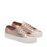 Superga 2750 Metallic Nappa Sneakers - Rose Pink Avorio. Front view.