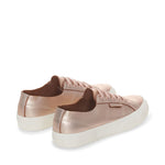 Superga 2750 Metallic Nappa Sneakers - Rose Pink Avorio. Back view.