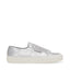 Superga 2750 Metallic Nappa Sneakers - Grey Silver Avorio. Side view.