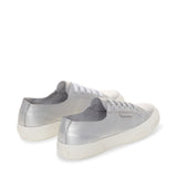 Superga 2750 Metallic Nappa Sneakers - Grey Silver Avorio. Back view.