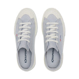 Superga 2630 Stripe Sneakers - Grey Lilla Avorio. Top view.