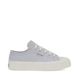 Superga 2630 Stripe Sneakers - Grey Lilla Avorio. Side view.