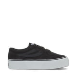 Superga 3041 Revolley Colorblock Platform Sneakers - Black Bristol Black Off White. Side view.