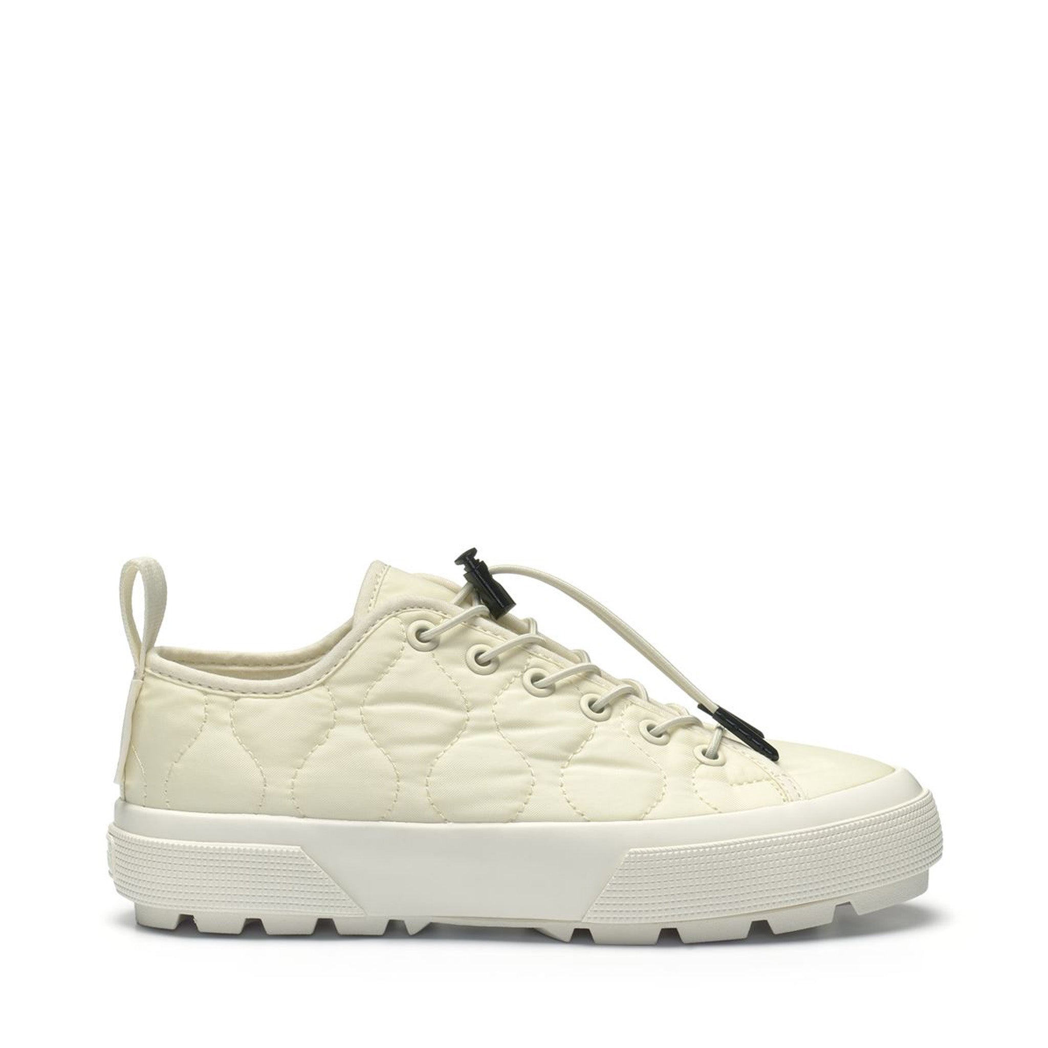 2625 Tank Quilted Nylon Sneakers - Beige Natural Avorio. Side view.