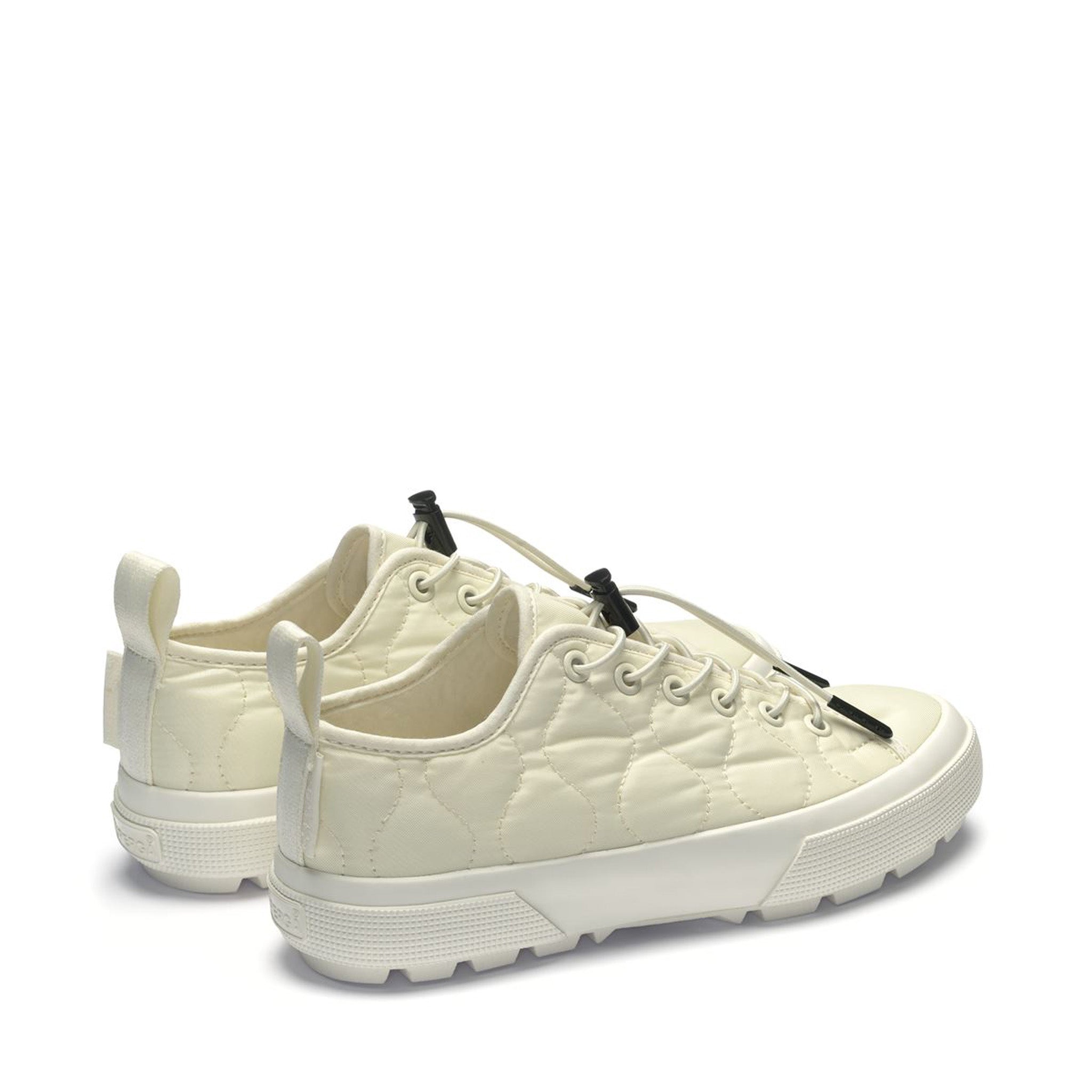 2625 Tank Quilted Nylon Sneakers - Beige Natural Avorio. Back view.
