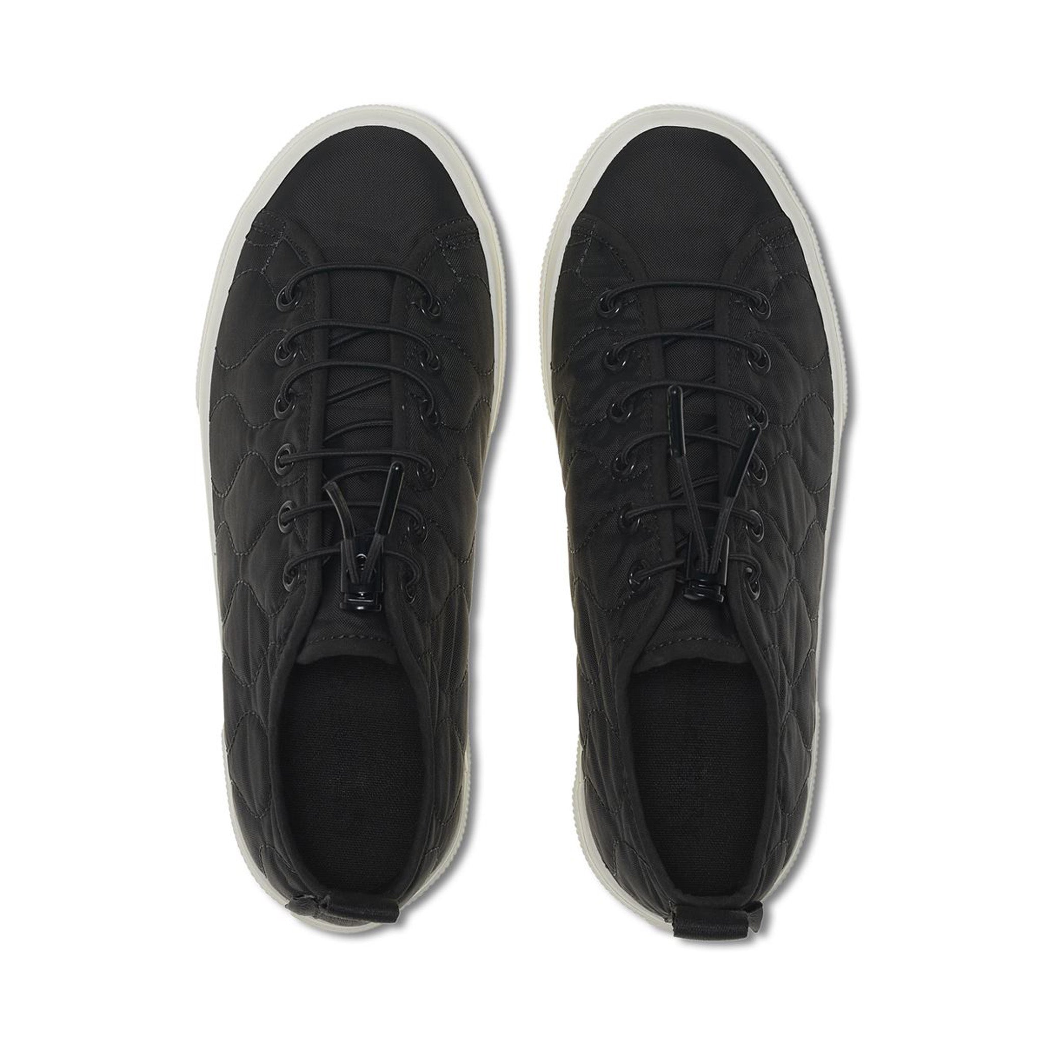 2625 Tank Quilted Nylon Sneakers - Black Bristol Avorio. Top view.