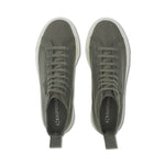 Superga 2708 High Top Tank Sneakers - Grey Greenish Avorio Pearl Gum. Top view.