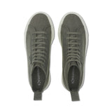 Superga 2708 High Top Tank Sneakers - Grey Greenish Avorio Pearl Gum. Top view.