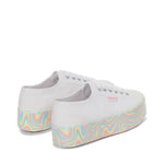 Superga 2790 Multicolor Liquify Sole Sneakers - White Multicolor Pastels. Back view.