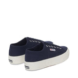 Superga 2740 Platform Sneakers - Navy. Back view.