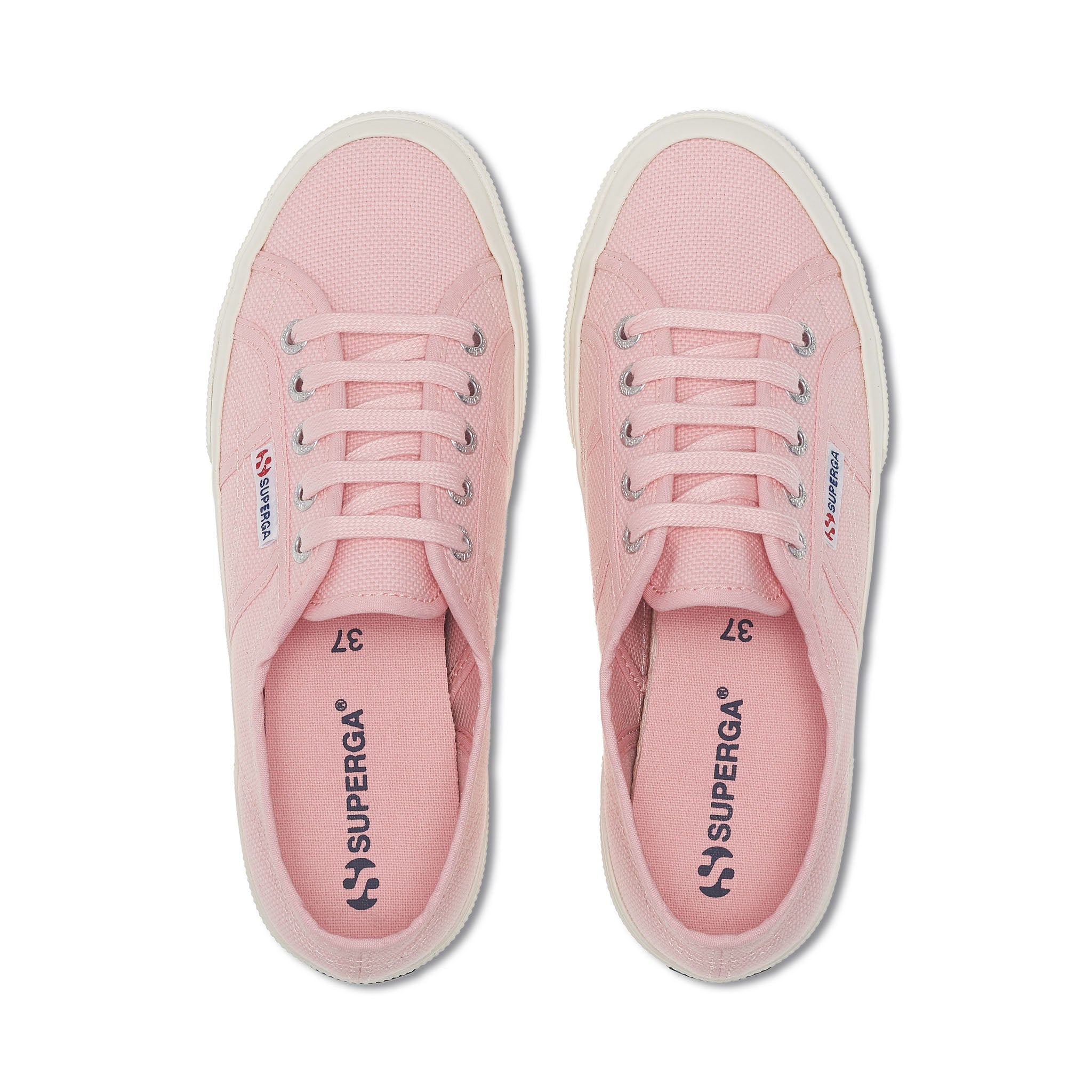 Superga 2750 Cotu Classic Sneakers - Tickled Pink Avorio. Top view.