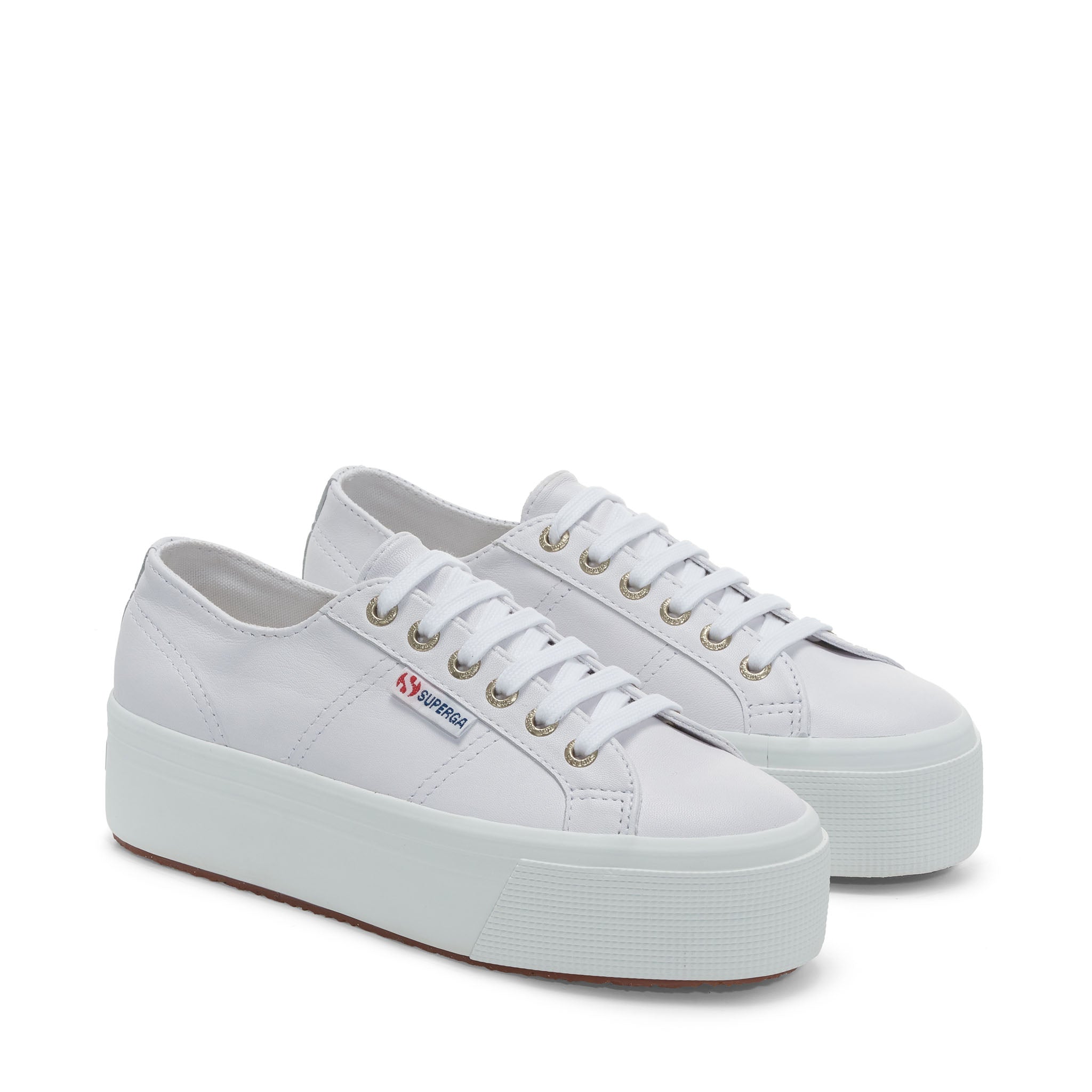 Superga 2790 Nappa Sneakers - Optical White Avorio. Front view.