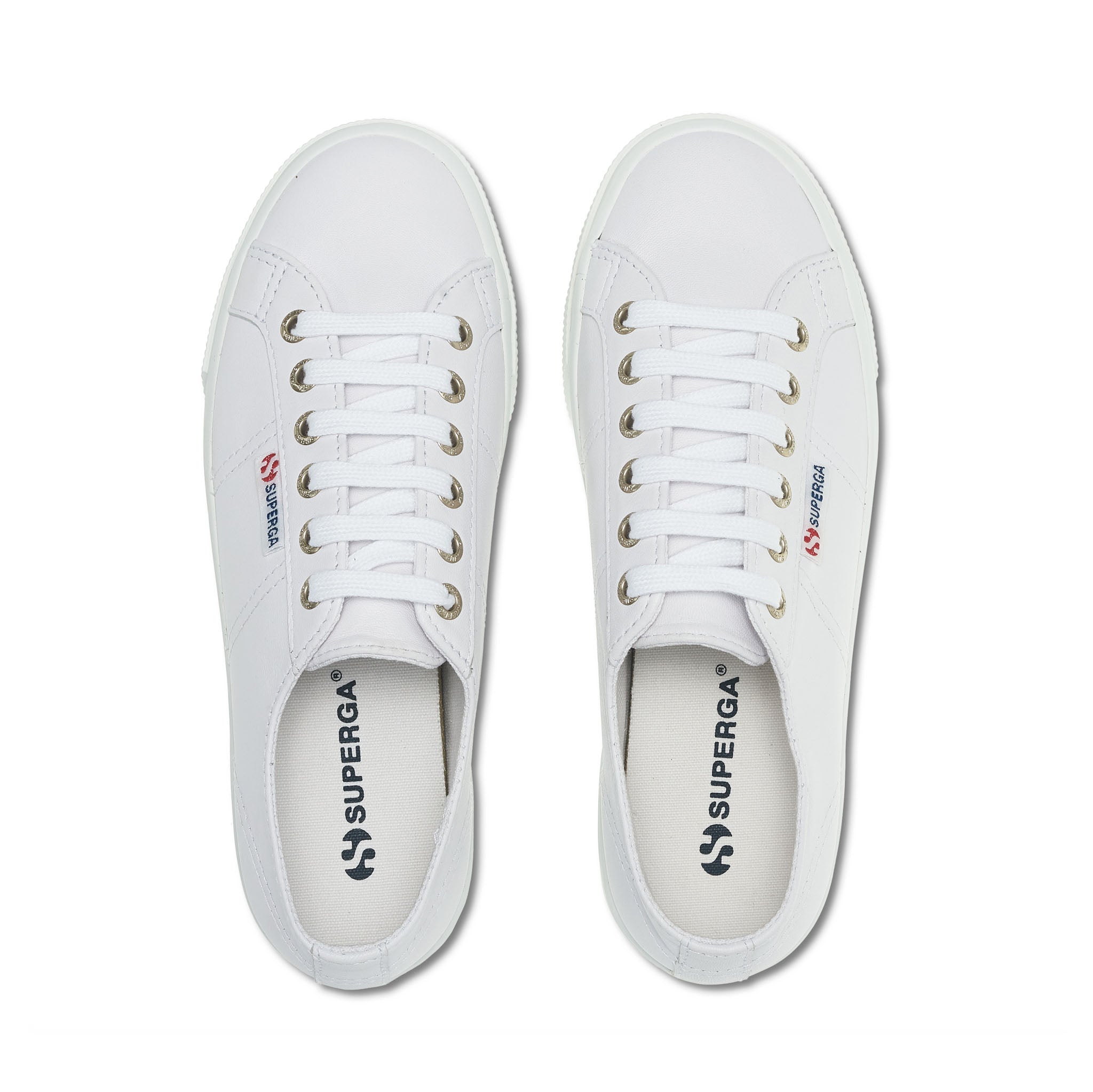 Superga 2790 Nappa Sneakers - Optical White Avorio. Top view.