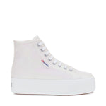 Superga 2708 High Top Lam√© Sneakers - Iridescent. Side view.