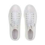 Superga 2708 High Top Lam√© Sneakers - Iridescent. Top view.