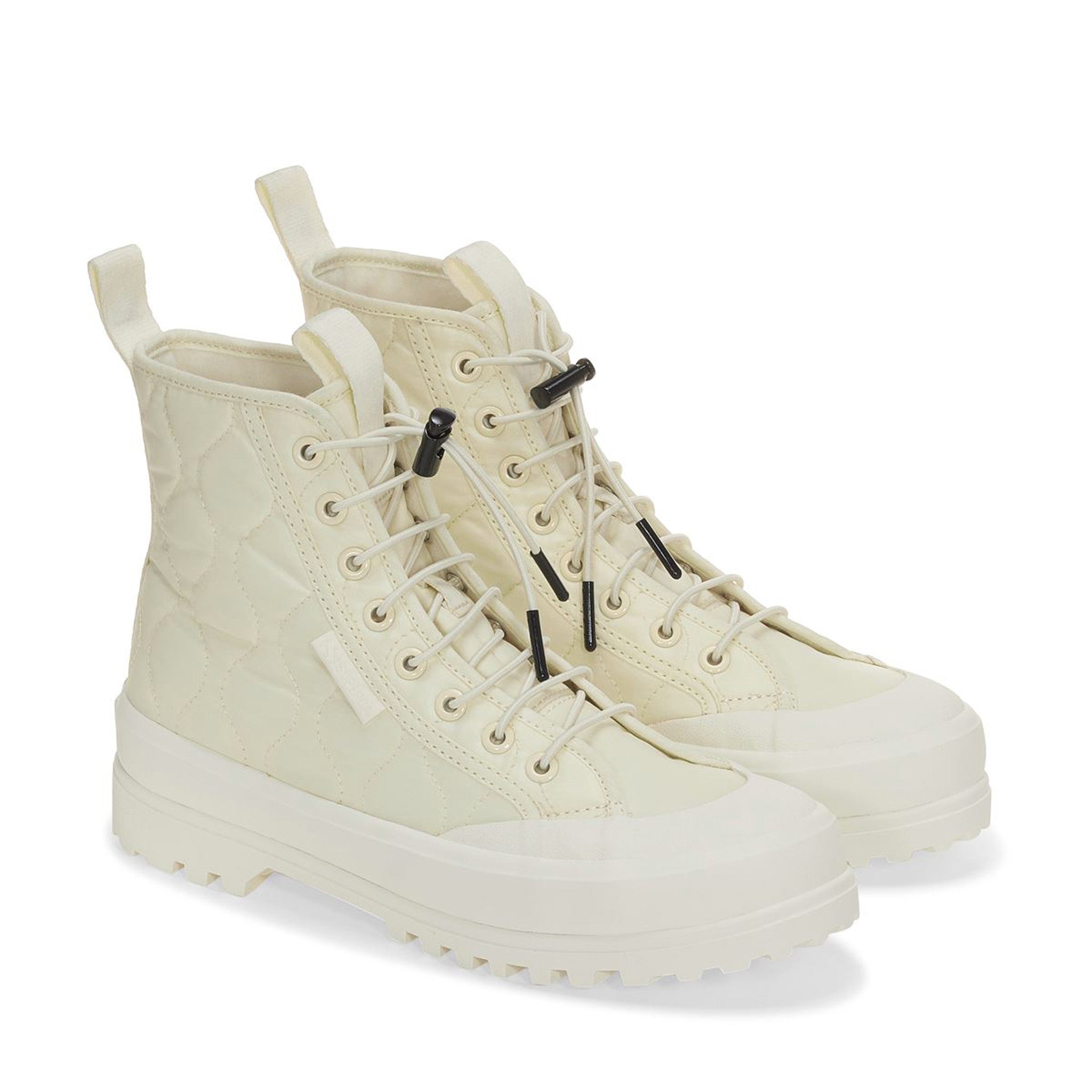 2644 Alpina Quilted Nylon Boots - Beige Natural Avorio – Superga US