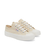 Superga 2630 Stripe Sneakers - Beige Lt Eggshell Avorio. Front view.