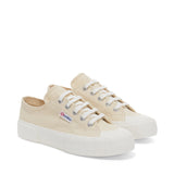 Superga 2630 Stripe Sneakers - Beige Lt Eggshell Avorio. Front view.