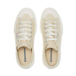 Superga 2630 Stripe Sneakers - Beige Lt Eggshell Avorio. Top view.