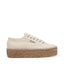 Superga 2790 Rope Sneakers - Beige Raw. Side view.