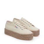 Superga 2790 Rope Sneakers - Beige Raw. Front view.