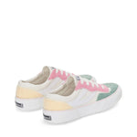 Superga 2941 Revolley Terry Cloth Sneakers - Pink White Icing Green Sage. Back view.