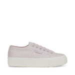 Superga 2740 Platform Pearl Matte Canvas Sneakers - Violet Hushed Avorio. Side view.