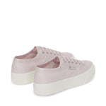 Superga 2740 Platform Pearl Matte Canvas Sneakers - Violet Hushed Avorio. Back view