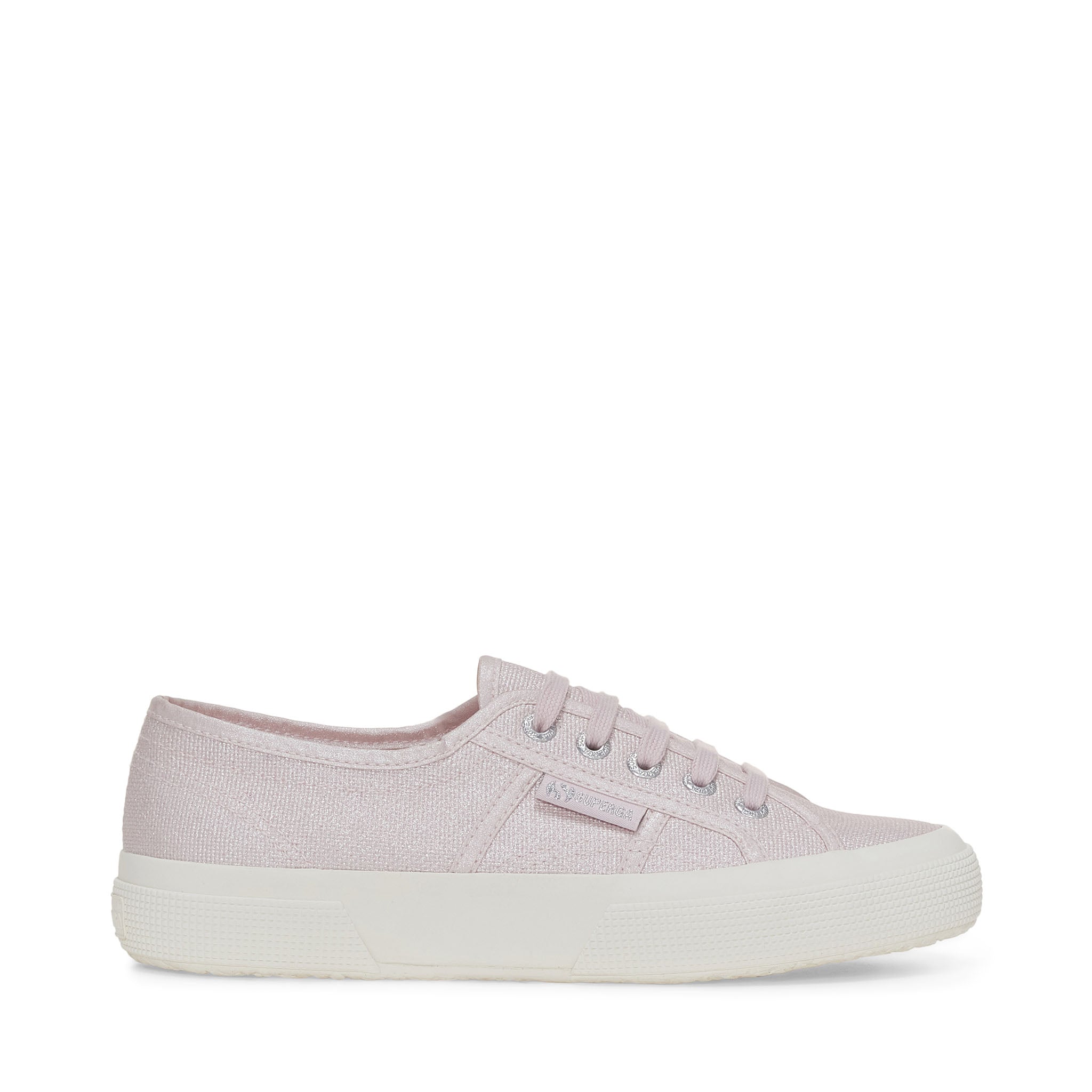 Superga 2750 Pearl Matte Canvas Sneakers - Violet Hushed Avorio. Side view.