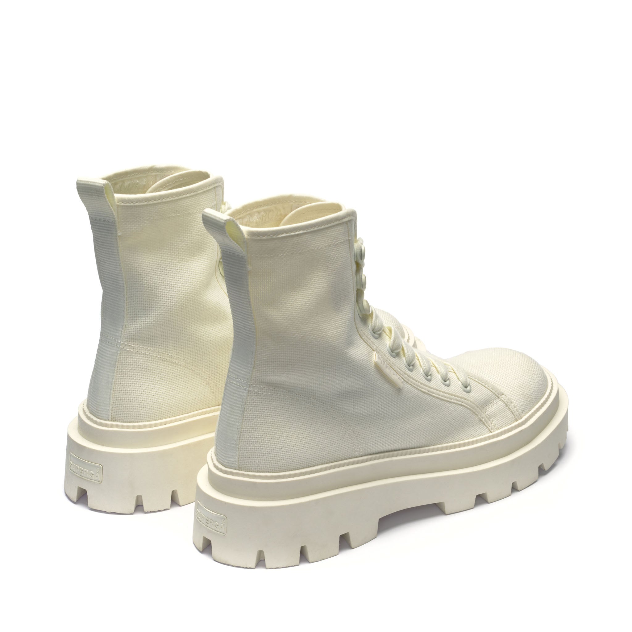 Superga 3051 Alpina Apex Boots - Total Beige Natural. Back view.