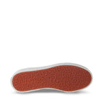 Superga 2740 Happy Logo Sneakers - White Multicolor Embroidery Logo. Bottom view.