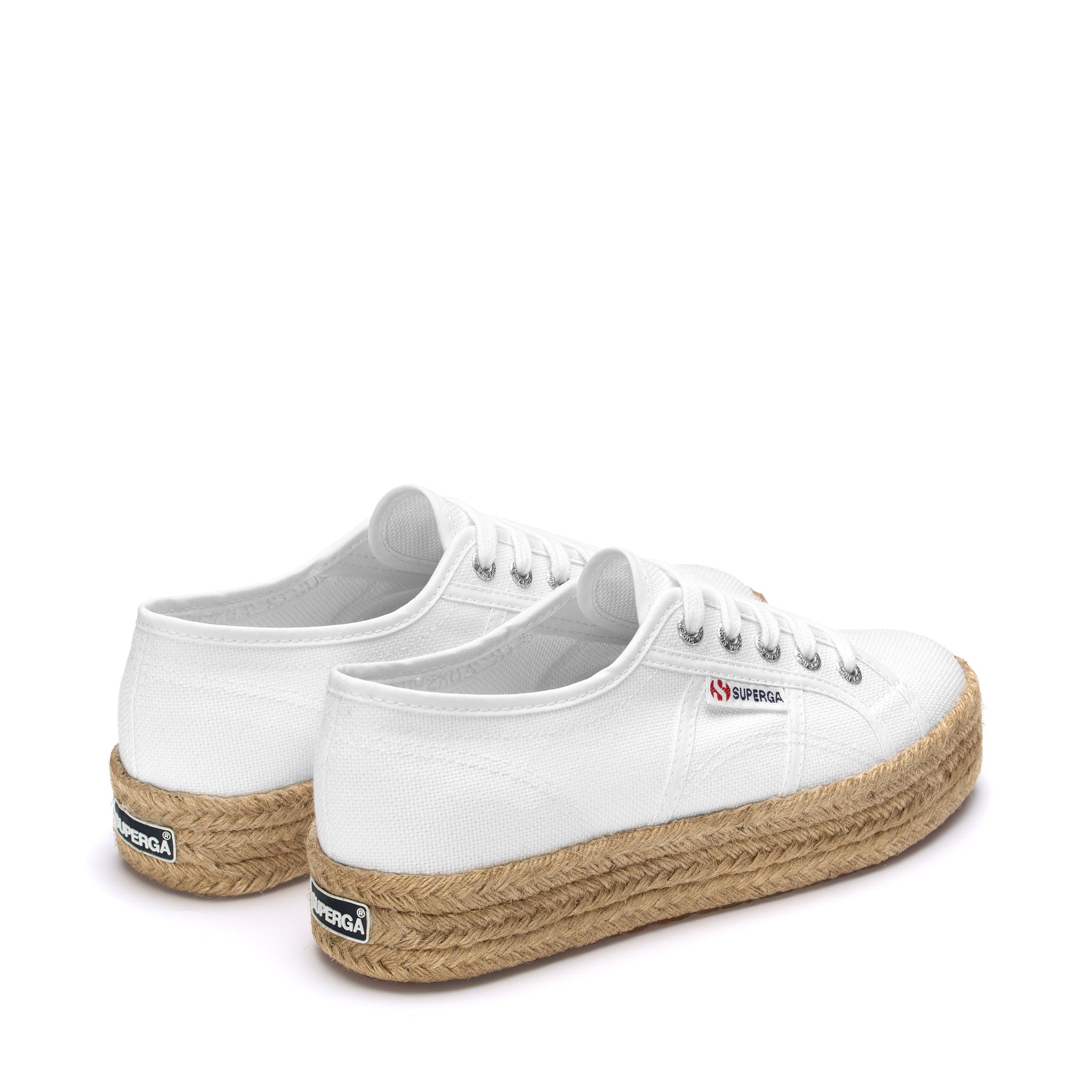 Superga 2730 Rope Sneakers - White. Back view.