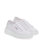 Superga 2287 Bubble Sneakers - White Grey Ash. Front view.