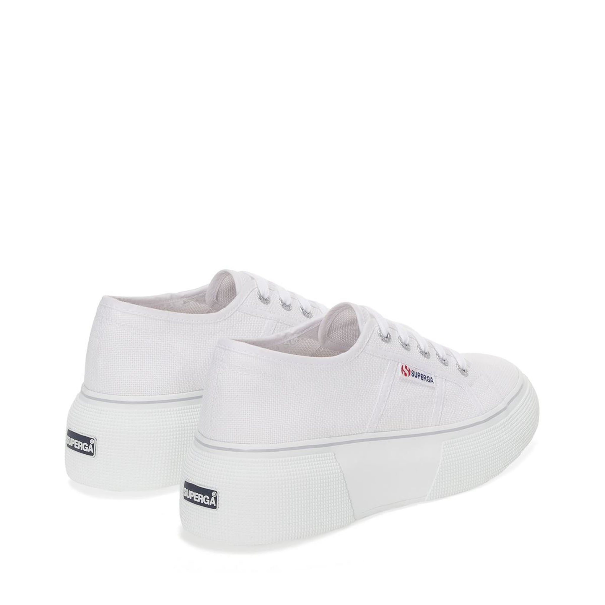 Superga 2287 Bubble Sneakers - White Grey Ash. Back view