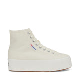 Superga 2708 High Top Sneakers - Beige Natural Avorio. Side view.