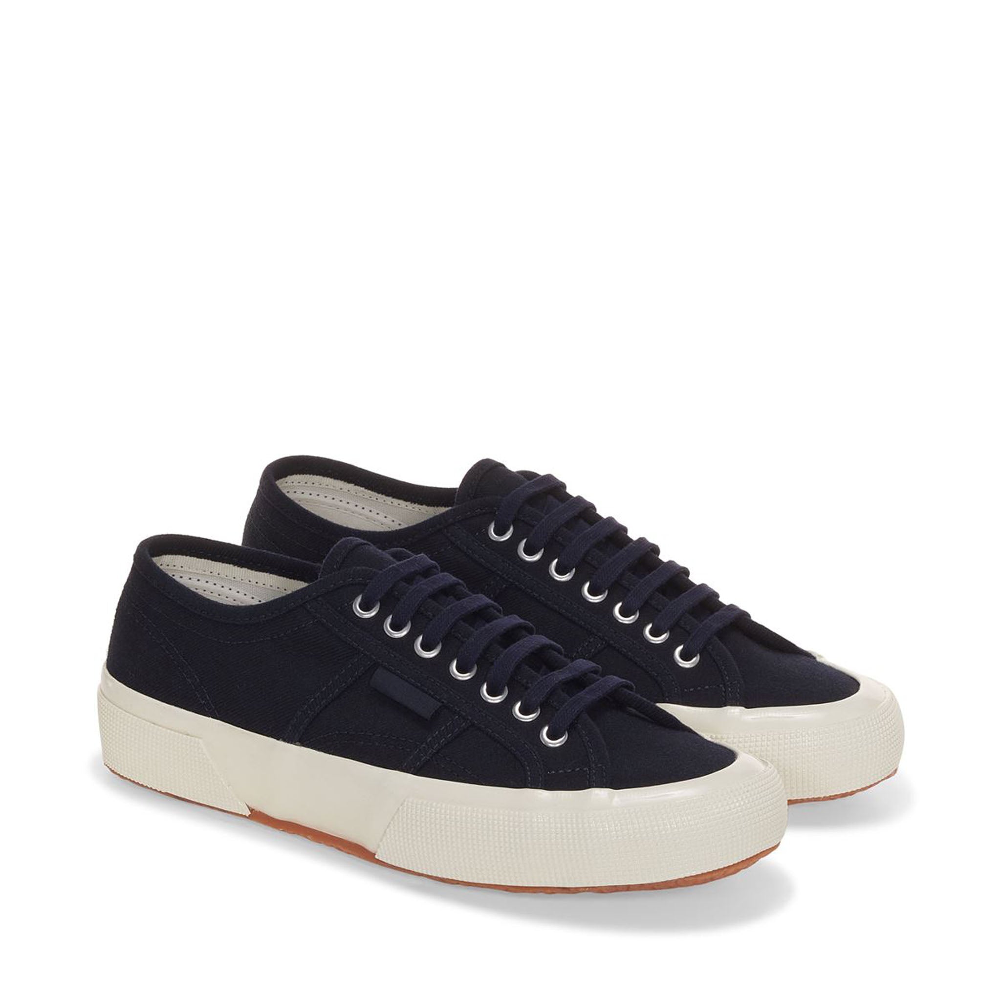 Superga 2750 Og Wool Deadstock Sneakers - Blue Navy. Front view.