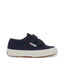 Superga 2750 Kids Cotjstrap Classic Sneakers - Navy Avorio. Side view.