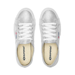 Superga 2750 Lam√© Sneakers - Silver. Top view.