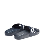 Superga 1908 Slides Polysoft Slides - Navy White. Back view.